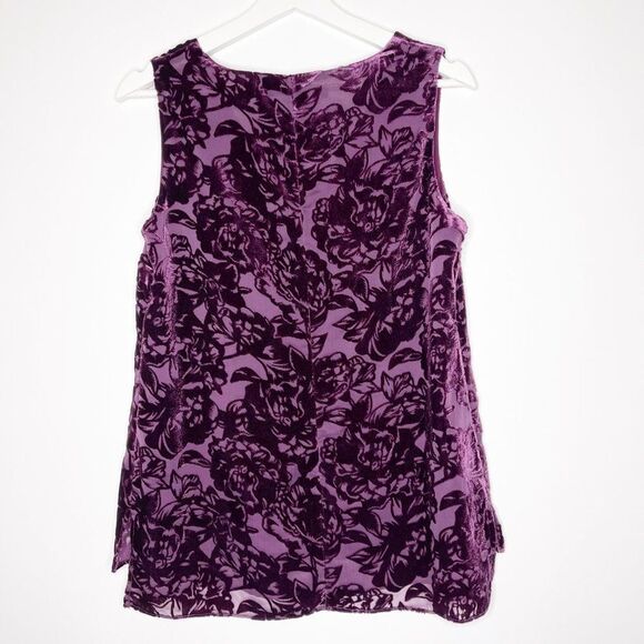 WHITE HOUSE BLACK MARKET Purple Floral Blouse  - Picture 7 of 9